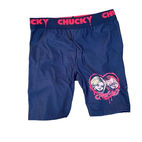 Bride Of Chucky Tiffany & Chucky Loungewear Horror Halloween Biker Shorts - Picture 1 of 6